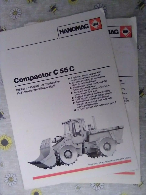 I.B.H. Hanomag C55C e CL66C Opuscolo/opuscoli compattatori discariche