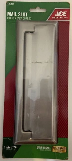New ACE 1-1/2" x 7" Mail Slot Satin Nickel Silver 5367149- Solid Brass FREE SHIP