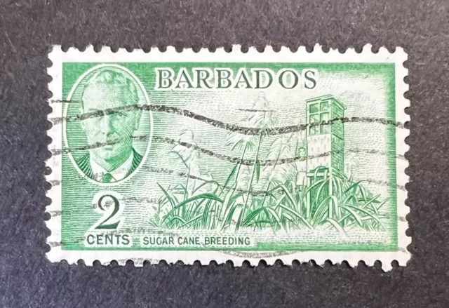 KGVI Barbados SG 272 (1950) 2c Emerald Green, Used