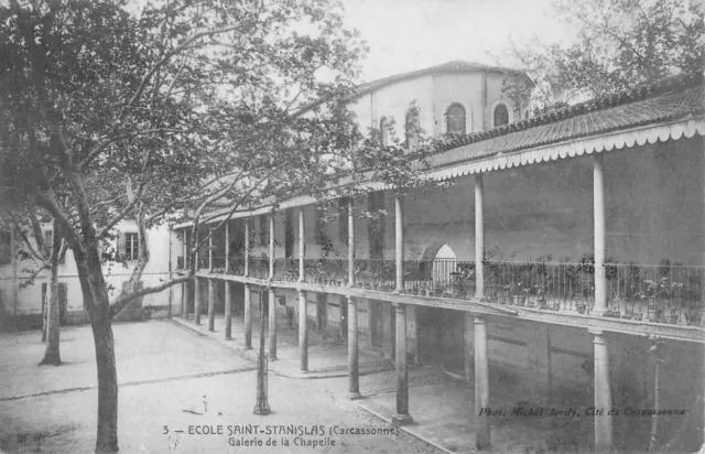 Cpa 11 Carcasonne / Ecole Saint Stanislas / Galerie De La Chapelle