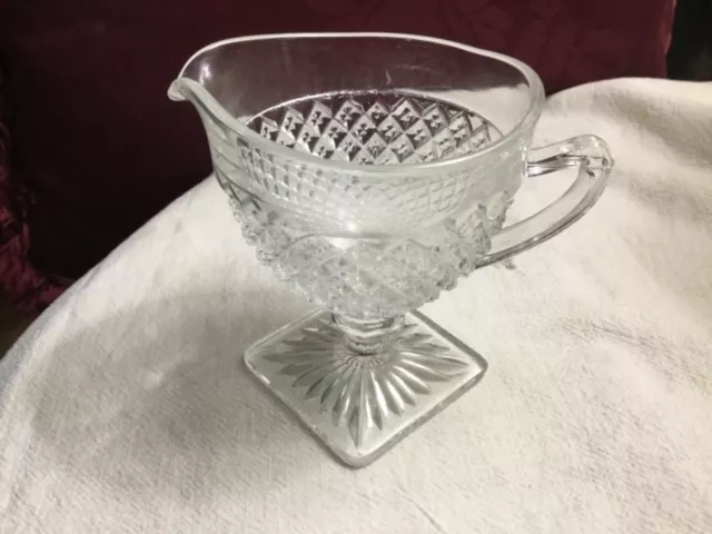 Anchor Hocking MISS AMERICA crystal Clear FOOTED CREAMER  - 1935-1938
