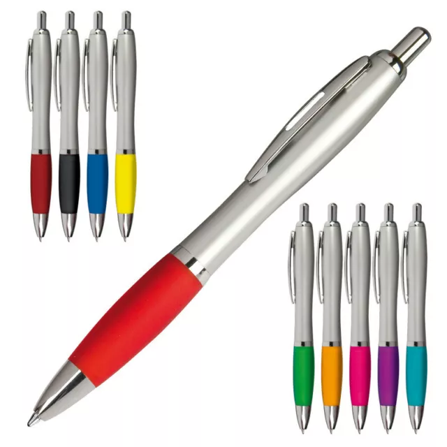 10 Kugelschreiber mit Gehäuse Metallclip Kuli Kulis Stift Schreibfarbe Blau