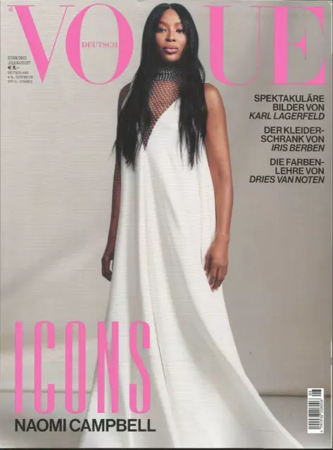 Vogue Juli-August 2022, Icons, Naomi Campbell. Magazine. German