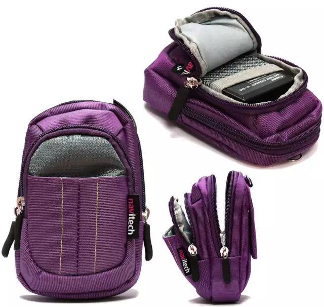 Navitech Purple Camera Case For BEVLXNIV Digital Camera