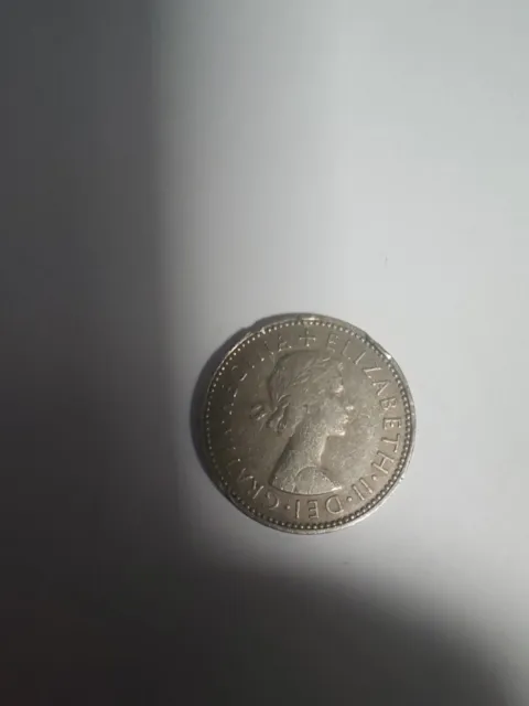 1957 single coin. -  Queen Elizabeth II - One Shilling - English Crown & Lions