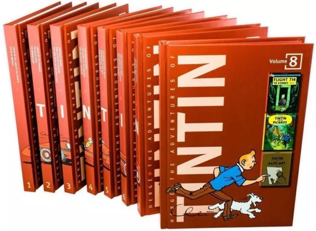 The Adventures of Tintin By Hergé 8 Books Collection Set  Hardback NEW