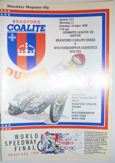 Bradford Dukes v Wolverhampton Wolves 16th June 1990 League (A) Match  @ Odsal