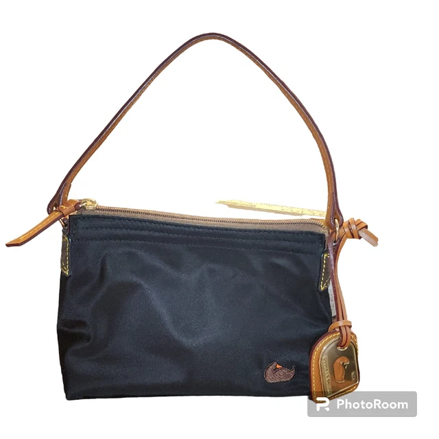 Dooney & Bourke Nylon Bag Purse Travel Black Brown Charm womens Embroidered Duck