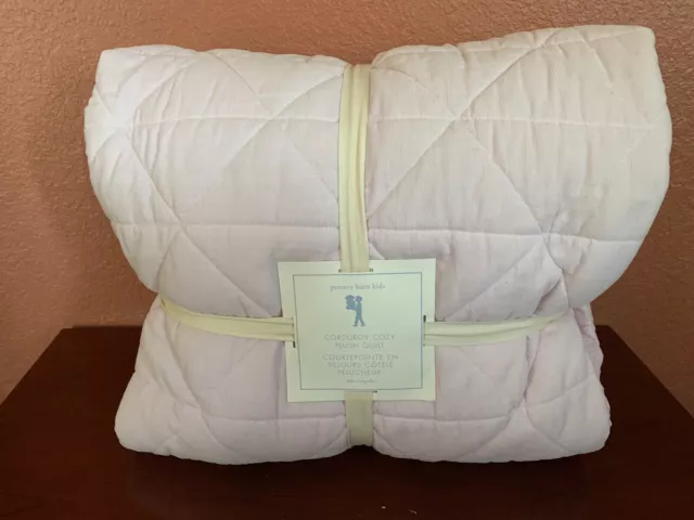 Acogedor edredón de felpa Pottery Barn para niños con 1 simulada estándar doble invierno rosa 2