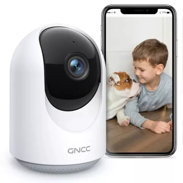 Caméra de surveillance GNCC P1 - WiFi Interieur Caméra Dôme 1080P avec 360° PTZ