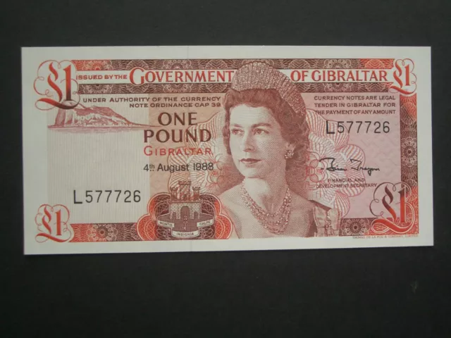 *** Fantastic Gibraltar Crisp**  £1  'UNC   1988   Banknote*****