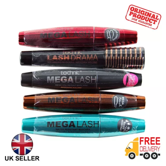 TECHNIC Mega Lash Mascara Waterproof Ultra Black Lashes Mega Brush Drama