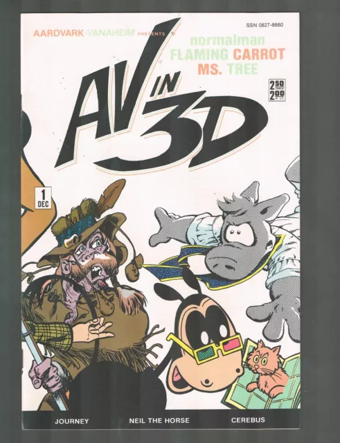 AV in 3D #1 ~ Cerebus, Flaming Carrot, Normalman ~ 1984 (8.5) WH