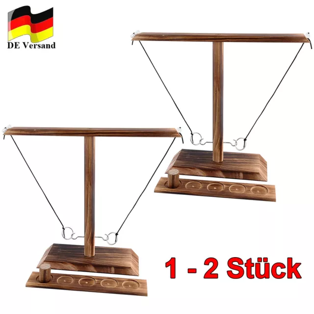 1 / 2x Trinkspiel Spielzeug Holz Haken Ring werfen Spiel Tischplatte Brettspiele