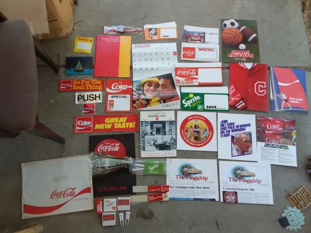 HUGE Vintage 1980s Lot Original Coke-a-Cola Bottling Co. Advertise LA CA Collect