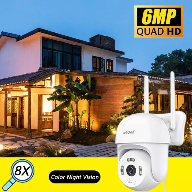 ieGeek Outdoor 360° Auto Tracking Security Camera,8X Digital Zoom Home CCTV UK