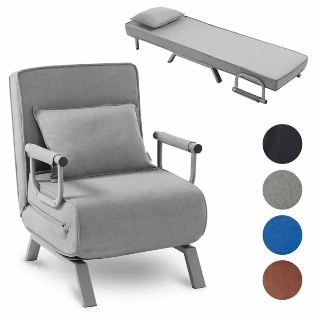 Makika Sillón Sofá Cama Plegable Reposabrazos Ajustable Tumbona Reclinable Relax