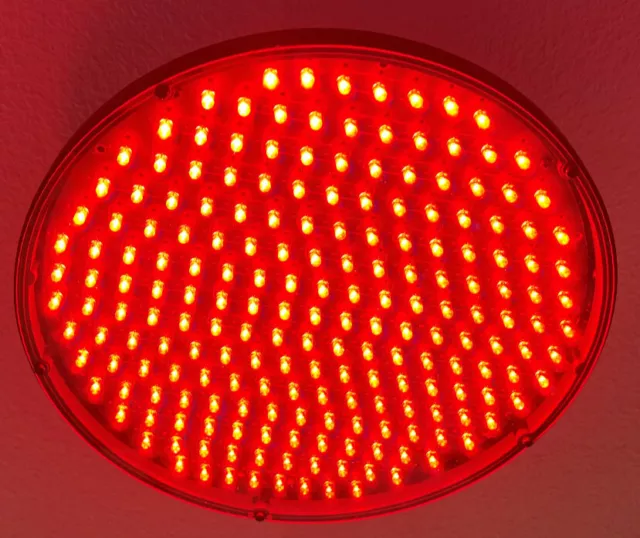 NEW Leotek 12" Red 120V LED Traffic Light Man Cave, She Shed, Bar 12 inch