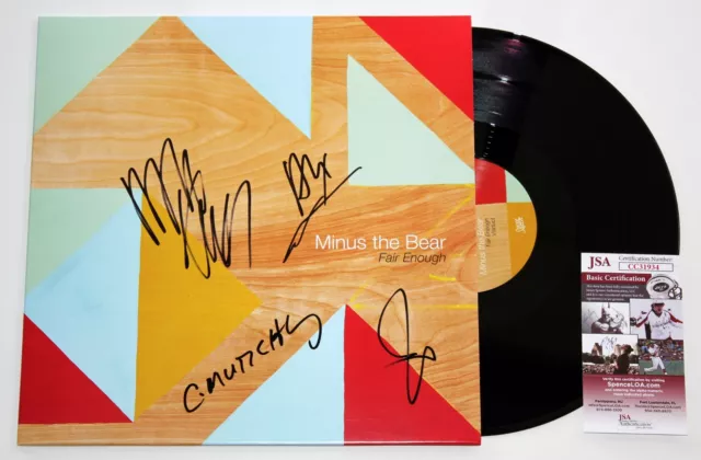 Minus The Bear Band Signed Fair Enough Lp Vinyl Record Album Planet Ice +Jsa Coa