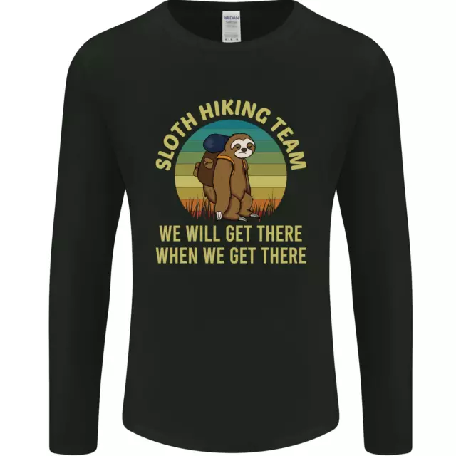 Sloth Hiking Team Funny Trekking Walking Mens Long Sleeve T-Shirt