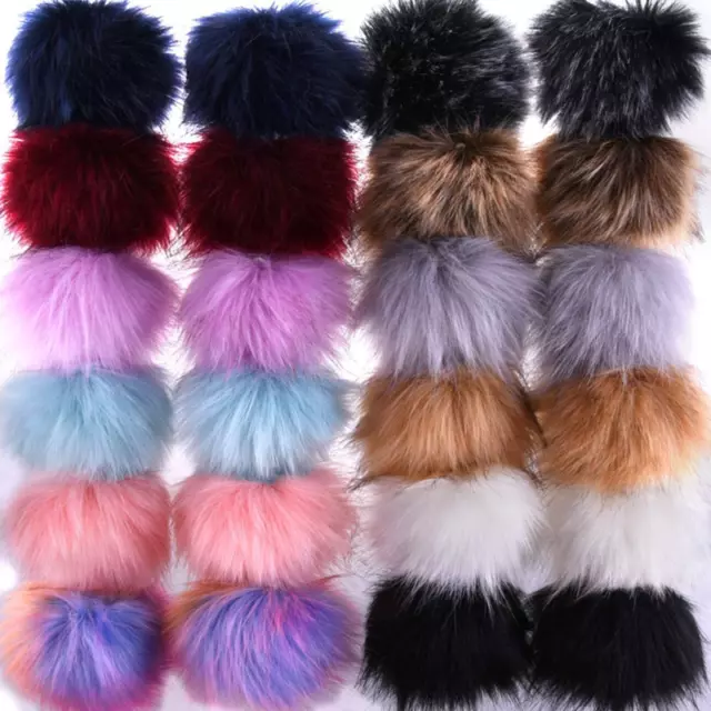 SIQUK 24 Pieces Faux Fox Fur Pom Pom Balls DIY Faux Fox Fur Fluffy Pom Pom with