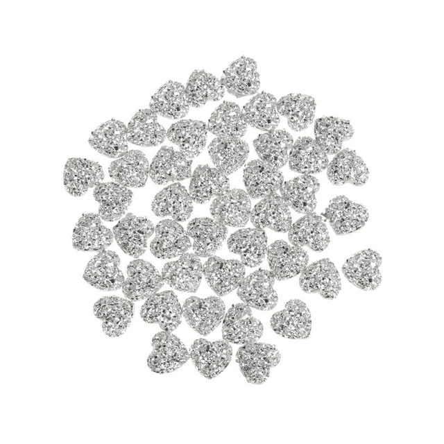 50 x Herz Flatback Harz Strasssteine zur Verschönerung für Bastel Sammelalbum