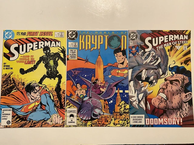 DC Lot of Three Superman #1 comic books John Byrne Mignola Simonson