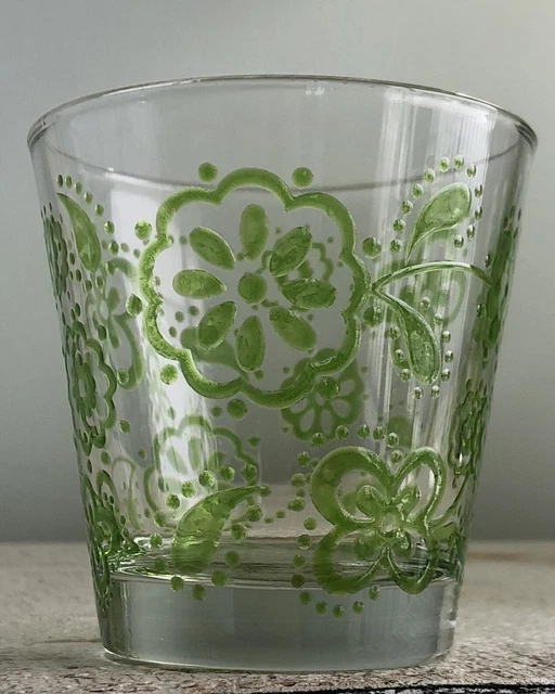 Cerve Italian Rocks /Juice Glasses MCM Art Deco Lime Color Impress Guest Set # 4