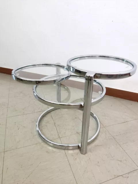 Tavolino Leitmotiv Double Swivel Stile Bauhaus Acciaio Modernariato 80/90