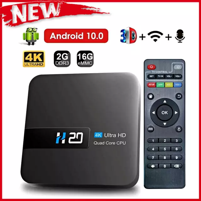 Smart Android TV Box Player Wifi Media Streaming Voice Assistant 4K Ultra HD