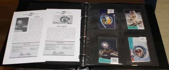 5 x Stück - Eroberung des Weltraumes - Telefonkarten - incl. ALBUM - NEU/MINT