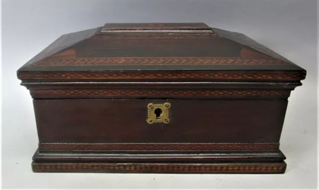 Fine 19th Century HEAVILY INLAID ENGLISH TUNBRIDGE Document Box  c. 1880 antique