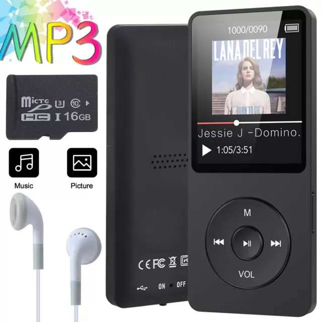 16GB MP3 Player,Bluetooth Music Player,FM Radio,Voice Record Earphone Included