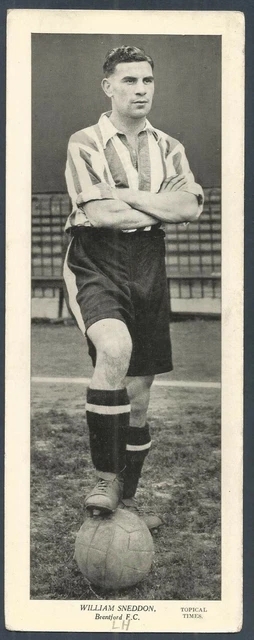 Topical Times Footballer 1938-Brentford-William Sneddon