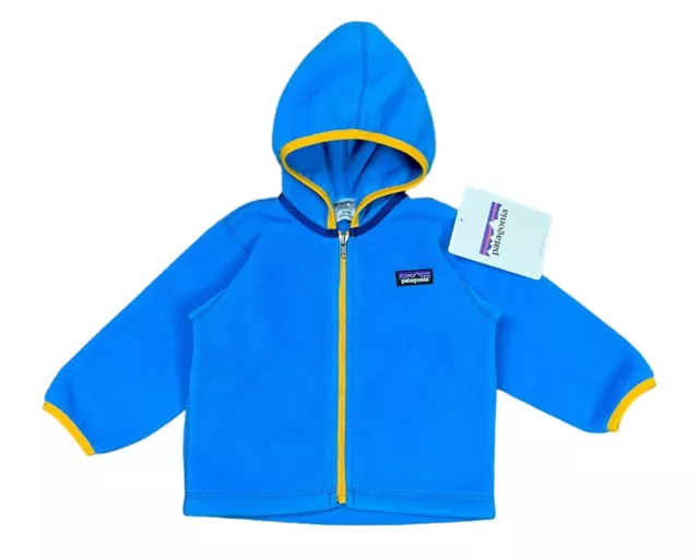 NWT Patagonia Baby Synchilla Cardigan Fleece Jacket 6-12M Electron Blue Hooded