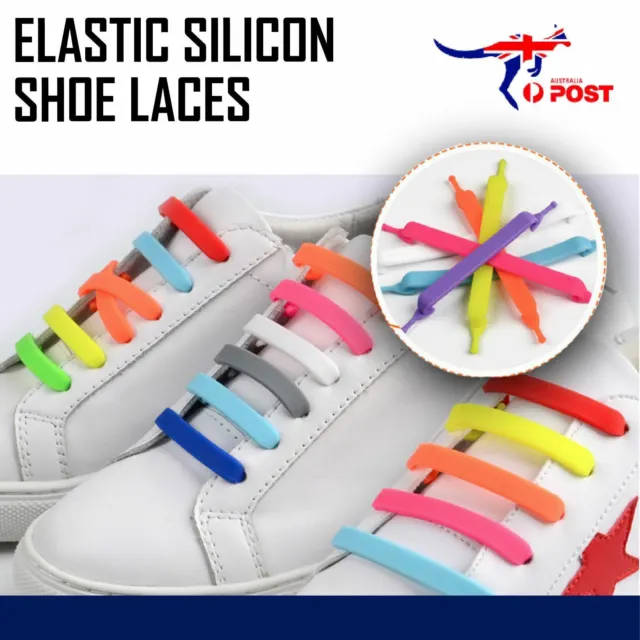 Easy Lazy No Tie Elastic Silicone Shoe Laces Cool Guy Shoelaces Unisex