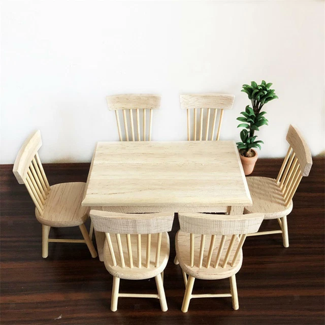 1 6 SCALE DOLLHOUSE Miniature Dining Table Nordic Fashion Desk Room 1-6-scale-dollhouse-miniature-dining-table-nordic-fashion-desk-room