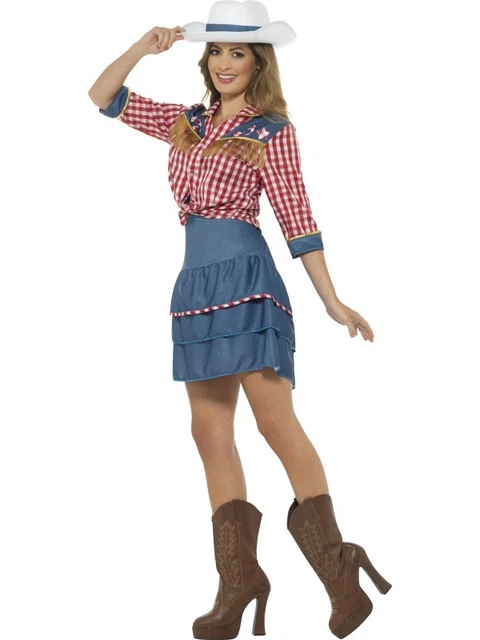 Costume Cowgirl Fille - Robe En Jean + Chapeau Cowboy + Bandana - Déguisement Halloween, Carnaval, Cosplay - 9