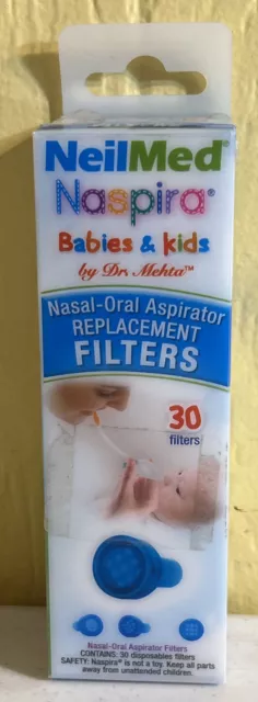 NeilMed Naspira Nasal-Oral Aspirator Replacement Filters 30pk for Babies & Kids
