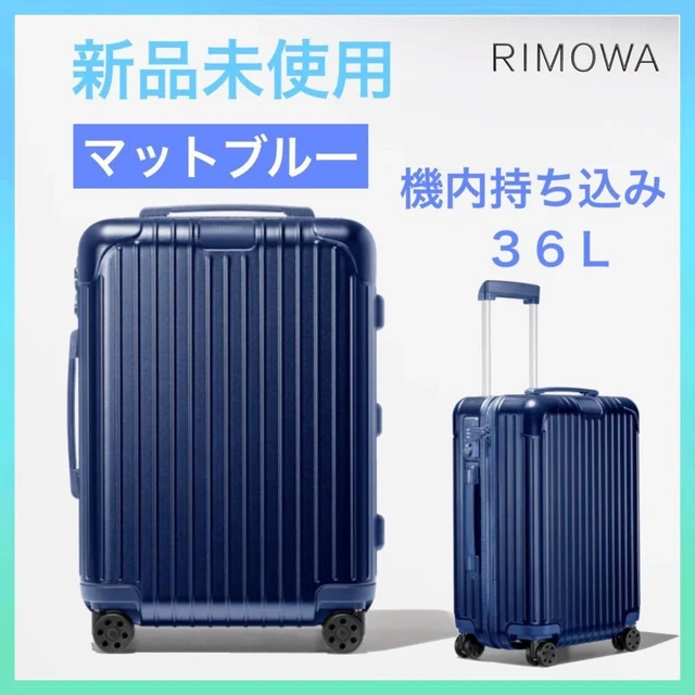 RIMOWA Essential Cabin 36L Matte Blue 4-wheels Carry Case Suitcase Tag Unused JP