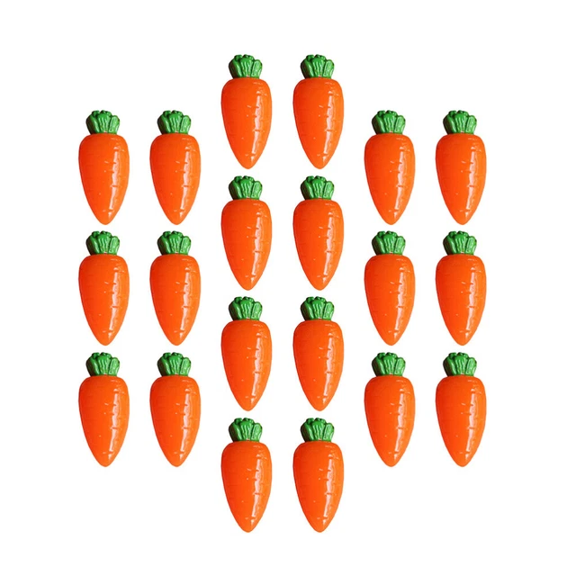 20 piezas Flatbacks, zanahorias - Flachbacks - Decoradores de resina para hágalo usted mismo - Rascador artesanal