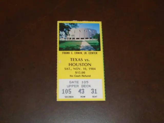 1984 Texas Vs Houston College Football Ticket Stub