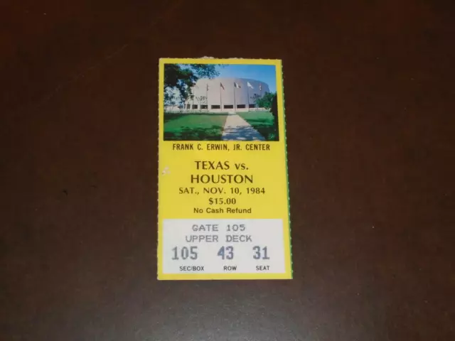 1984 Texas Vs Houston College Football Ticket Stub