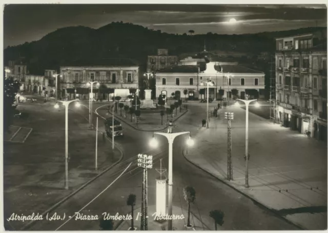 Atripalda -Avellino -Piazza Umberto I Notturno Cartolina