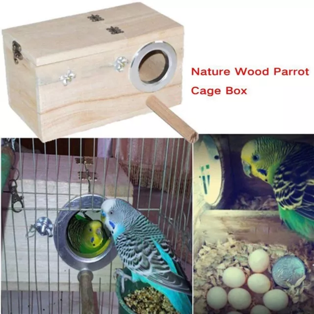 Finch Budgie Wooden Bird supplies Nesting House Bird Breeding Box Cage Nest