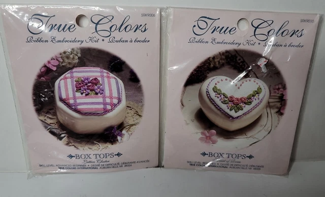 2 Nuevos Colores Verdaderos Cinta Bordado Kit Lote Caja Prendas para el torso o Cameo Imagen Flores