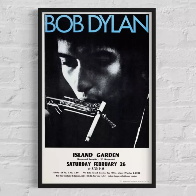 BOB DYLAN Concert Poster 1966 'Island Garden' Long Island New York, 14"x22"