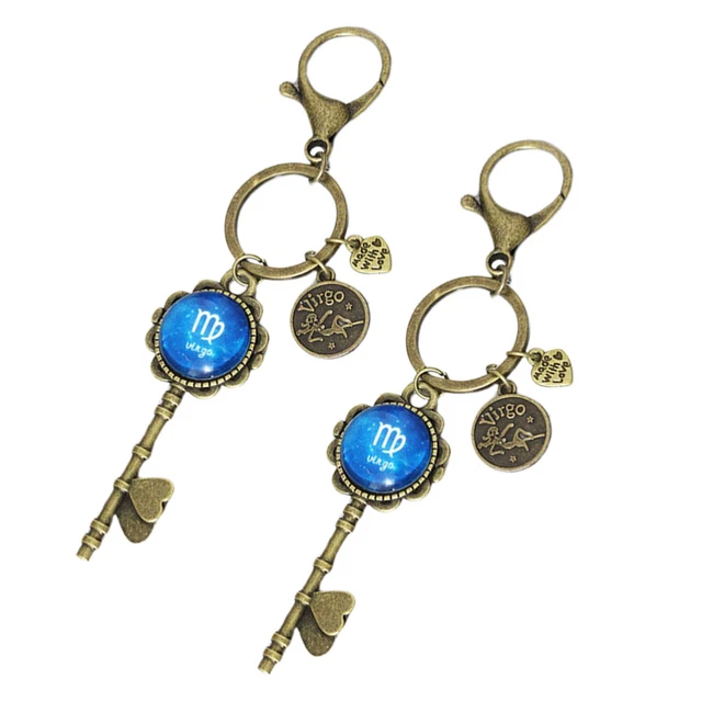 2 Pcs Constellations Keychains DIY Key Chain Accessories Shine 2