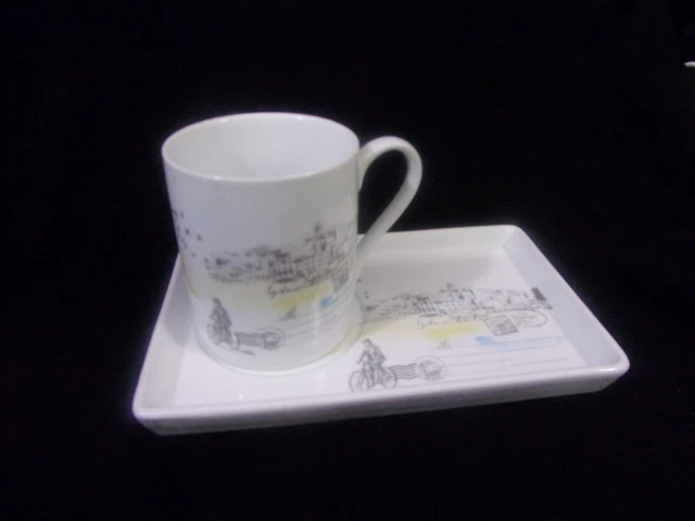 Pasabahce TURKISH SCENERY POSTAL Espresso Cup and Snack Tray ~