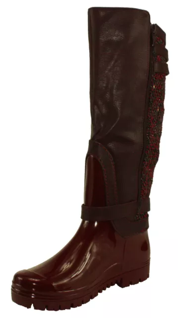 Forever Women's Carrie-63 Knee High Round Toe Zip up Lug Sole Rain Boots